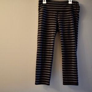Black and Grey Striped Athleta Leggings